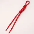 Cordón trenzado de paracord rojo y blanco con nudo en espiral y puntas de plástico - Cuerda Trenzada Nudo Romano / Rojo