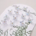 Pendentifs papillon irisés avec billes dorées pour la création de bijoux DIY - 10x11mm (5 Pièces/Paquet) / Effet Larmes Bleues