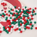 Weihnachts Acrylperlen Set in Rot, Grün und Weiß für DIY Schmuckherstellung und Basteln - 8mm (30g/Pack) / Weihnachtsfarben