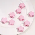 Pastel pink star-shaped acrylic beads with smooth glossy finish for DIY jewelry crafting - Pentagram / 1 Piece/Pack (22x14mm, Hole Approx 6.5mm) / Pink