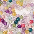 Perles en verre transparentes de 8-10mm pour la création de bijoux DIY et colliers - Couleurs Mélangées Aléatoires