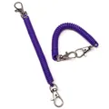 Purple retractable spring coil keychain with dual metal lobster clasps for DIY accessories - Double Buckle Style / 1 Piece/Pack (18cm) / Light Purple