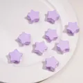 DIY purple star acrylic beads for making handmade phone straps and jewelry accessories - Pentagram / 1 Piece/Pack (22x14mm, Hole Approx 6.5mm) / Light Purple