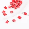 Cuentas rectangulares de piedra roja veteada con dos agujeros para la creación de joyas DIY - Piedra Imperial Roja
