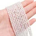 Filo di perle tonde in occhio di gatto bianco 4-6 mm per creazione gioielli fai da te - 4mm Bianco (1 Filo/Confezione, circa 95 pezzi)