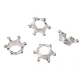Silver crown spacer beads for DIY jewelry making in polished finish 4pcs - 15x6mm (20 Pieces/Pack) / Bright Silver