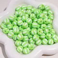 Lichtgroene en witte 12 mm tweekleurige acryl watermeloen kralen voor DIY sieraden - Tweekleurige Watermeloen Kraal / 10 Stuks (12mm) / Groen