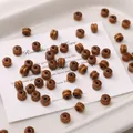 Perles rondes en bois brun foncé avec rainures pour la création de bijoux DIY - Espaceur à Deux Sections / 20 Pièces/Paquet (Env. 5×6mm) / Marron