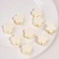 Nine cream ivory acrylic flower beads for DIY jewelry and phone chain making - Plum Blossom / 1 Piece/Pack (22x14mm, Hole Approx 6.5mm) / Off-white