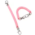 Pink spiral spring lanyard with silver double metal clasps for keys and DIY crafts - Double Buckle Style / 1 Piece/Pack (18cm) / Light Pink