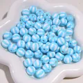 12mm blauw-wit gestreepte acryl watermeloen kralen voor DIY sieraden maken - Tweekleurige Watermeloen Kraal / 10 Stuks (12mm) / Blauw