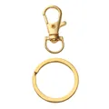 DIY gold zinc alloy lobster clasp and round keyring set with shiny metal finish - 32mm Clasp + 30mm Ring (5 Sets/Pack) / Gold