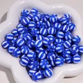Blauw-witte gestreepte 12mm acryl ronde kralen voor het maken van DIY sieraden en ambachten - Tweekleurige Watermeloen Kraal / 10 Stuks (12mm) / Donkerblauw