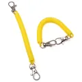 Bright yellow spiral spring lanyard with silver lobster clasps for DIY keychains - Double Buckle Style / 1 Piece/Pack (18cm) / Yellow
