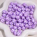 Paars-wit gestreepte 12mm acryl kralen voor DIY-armbanden en handgemaakte sieraden - Tweekleurige Watermeloen Kraal / 10 Stuks (12mm) / Paars