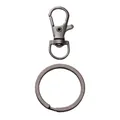 Zinc alloy lobster clasp and flat split key ring set in gunmetal grey plating finish - 32mm Clasp + 30mm Ring (5 Sets/Pack) / Gun Black