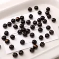 Perles rondes en bois marron foncé avec grain naturel pour la création de bijoux - Perle Ronde en Bois / 20 Pièces/Paquet (Env. 7×8mm) / Marron Noir