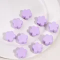 Set of 10 lavender purple acrylic flower beads for DIY crafts and jewelry making - Plum Blossom / 1 Piece/Pack (22x14mm, Hole Approx 6.5mm) / Light Purple