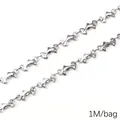 Zilveren roestvrijstalen dolfijnvormige schakelketting voor DIY sieraden 1M per zak - Dolfijn Patroon Stijl / 1 Meter