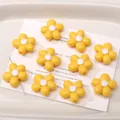 Yellow acrylic flower beads with white centers for DIY jewelry making and handmade crafts - 19mm (Aperture Approx 2.8mm) / Yellow (5 Pcs/Pack)