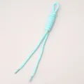Light blue polyester Roman knot braided lanyard with spiral weave and loop for DIY crafts - Blue