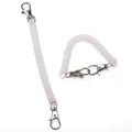 Translucent white stretch spiral keychain with silver lobster claw clasps for DIY crafts - Double Buckle Style / 1 Piece/Pack (18cm) / Clear White