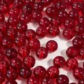 Translucent red round glass beads for DIY jewelry making and handmade bracelet crafts - 10mm (1.5mm Hole, 20 Pieces/Pack) / Burgundy