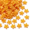 Vibrant orange resin flower charms for DIY crafts and phone case decorations - 50 Pieces/Pack (7mm) / Orange