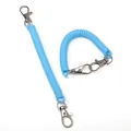 Light blue spiral spring keychain with durable silver metal lobster clasp and flexible coil - Double Buckle Style / 1 Piece/Pack (18cm) / Light Blue