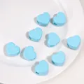 Light blue heart-shaped acrylic beads with side holes for DIY jewelry making - Heart / 1 Piece/Pack (21x14mm, Hole Approx 6.5mm) / Blue