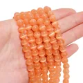Perle tonde in pietra occhio di gatto arancione per gioielli fai-da-te e bracciali - 8mm Arancione (1 Filo/Confezione, circa 50 pezzi)