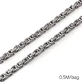 0.5M bag of silver stainless steel Byzantine chain links for DIY jewelry making - 5.0双片节链样式