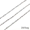 DIY necklace chain in gunmetal grey finish, 1 meter length for jewelry making crafts - Round Rod Link Decorative Chain