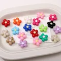 Colorful acrylic five-petal flower beads for DIY jewelry and accessory making - 19mm (Aperture Approx 2.8mm) / Random Mixed Colors (20 Pcs/Pack)