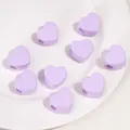 DIY lavender purple heart acrylic beads for handmade mobile chains and keychains - Heart / 1 Piece/Pack (21x14mm, Hole Approx 6.5mm) / Light Purple