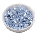 Light blue lily of the valley acrylic flower beads with gold accents and hanging loops - Lily of the Valley / Blue