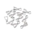 DIY silver-plated pinch bails for pendant necklaces and creative jewelry making components - White Gold