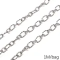 Silver stainless steel twist rope chain 1m bag for DIY necklace and bracelet jewelry - Threaded Twist Rope Chain