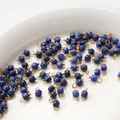 Pendaglio in lapislazzuli sfaccettato con gancio dorato per creazione gioielli - 4mm (2 Pezzi/Confezione) / Lapislazzuli (BTB1179)