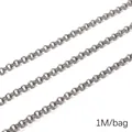 Antique silver double circle Rolo chain for DIY jewelry making 1M per bag - Double Ring Chain 5mm Wire Diameter 0.8mm Width 5mm Diameter 5mm