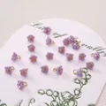 Purple lily of the valley resin charm with golden loop for DIY jewelry making - 6mm / Lily of the Valley / 5 Pieces / Purple