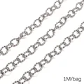 One meter of polished stainless steel twisted link chain for DIY jewelry making - Twisted Link Chain
