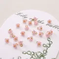 Pink lily of the valley resin pearl flower pendant with gold loop for DIY jewelry - 6mm / Lily of the Valley / 5 Pieces / Light Pink