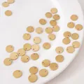 Pendentifs ronds en acier inoxydable doré poli avec trou pour la création de bijoux - Rond / 10mm (5 Pièces/Paquet) / Or