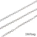 Silver stainless steel textured chain with diamond heart links for DIY jewelry 1M per bag - Rhombus Square Carved Chain