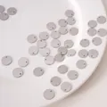 Lot de breloques rondes en acier inoxydable argenté avec trous pour la création de bijoux - Rond / 10mm (20 Pièces/Paquet) / Acier