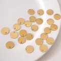 Pendentifs ronds en acier inoxydable doré avec trous pour création de bijoux DIY - Rond / 12mm (5 pcs) / Or