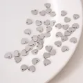 Pendentifs en forme de cœur en acier inoxydable poli pour la création de bijoux DIY - Cœur / 7x6.5mm (20 Pièces/Paquet) / Acier