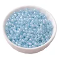 Perles de rocaille 4mm bleu clair nacré en verre pour la création de bijoux DIY - Env. 5400 Pièces / 4mm (Sachet de 450g) / Aigue-marine