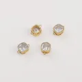 Connecteur carré en zircon plaqué or 14K pour la fabrication de colliers et bracelets DIY - 10x7mm (1 Pièce/Pack) / Zircone Blanc Transparent